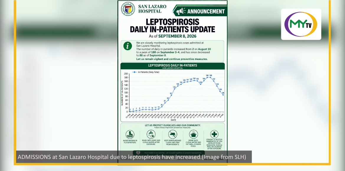 San Lazaro Hospital logs 22 deaths due to leptospirosis - article image