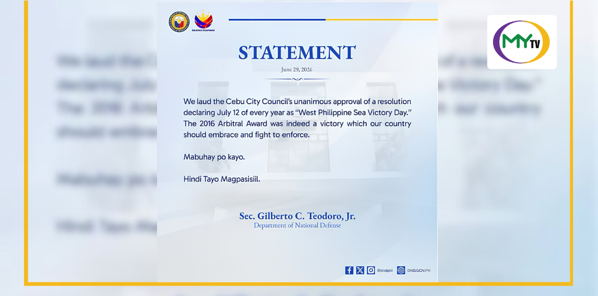 Teodoro praises Cebu City's move to declare July 12 as 'West Philippine Sea Victory Day'  - related article thumbnail