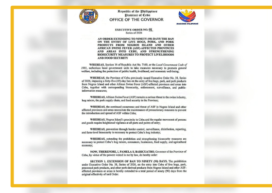 Pork, hog ban in Cebu province extended  - related article thumbnail