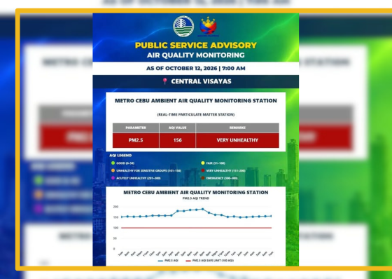 8 areas in Cebu suspend classes due to poor air quality  - related article thumbnail