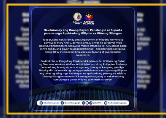 CRISIS IN MIDDLE EAST: Filipina caregiver killed in Israel - related article thumbnail