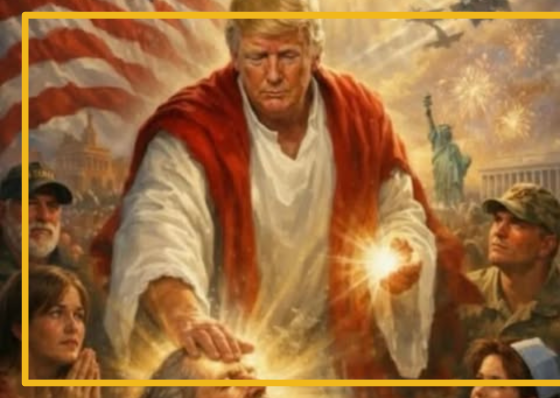 Trump deletes heavily criticized post showing in Jesus-like figure - related article thumbnail