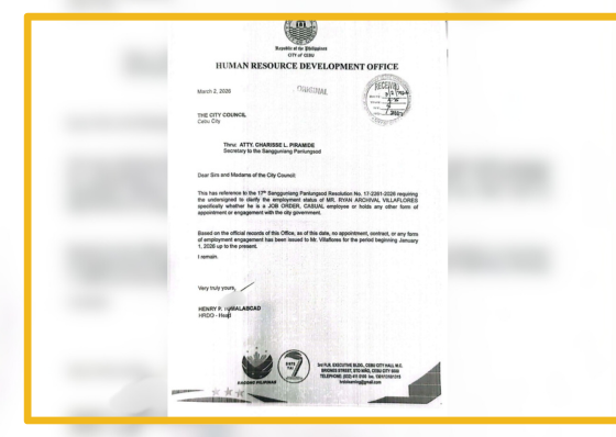 Ryan Archival Villaflores, involved in Sinulog activities but has no employment records with Cebu City  - related article thumbnail